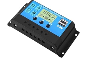 VAYALT PWM Contrôleur Charge Solaire DC80A 12V 24V 5V USB régulateur Charge Solaire, regulateur de Charge, avec écran LCD Fonction mémoire Automatique PWM regulateur Panneau Solaire 80A