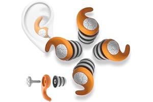KKNE tapones oidos ruido dormir,tapones moldex,tapones insonorizados para dormir,2 Pares - Naranja,Ideal para dormir, leer y cualquier situación en la que no quiera que le molesten.