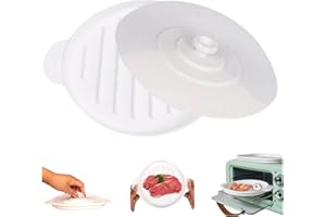 HPERU Microwave Bacon Cooker,Bacon Cooker 9.45x7.8'' Microwave Bacon Tray Safe and Quick Silicone Bacon Pan with Lid ＆ Handles No Mess Crispy Bacon Tray for Microwave Cooking