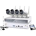 Tomvision Expandable 8CH Wireless CCTV Security House Camera System 8CH NVR Kits 1080P + 4 Pack1080P 2.0MP HD Antenna IP Network WiFi Camera Night Vision Remote Access Motion Detection(White+1TB)