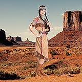 Kostümplanet® Indianerin-Kostüm Damen lang Indianer-Kostüm Wilder Westen Squaw Größe 40-42 - 