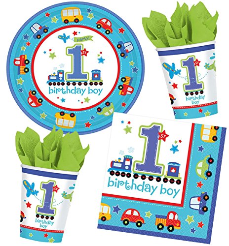 16 Servietten * 1. BIRTHDAY BOY * für Kindergeburtstage oder Motto-Partys // Geburtstag Party Napkins Junge Blau Autos erster 1 Happy Birthday - 2