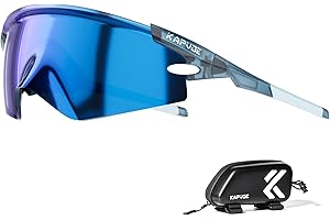 KAPVOE K410 Gafas de Ciclismo Portátiles Gafas de Sol Fotocromáticas & Alta Definición para Hombre y Mujer Patillas Ajustables Protección UV400 Ligeras con Bolsa para Bicicleta Gafas MTB