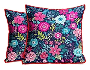 DreamVio Jute Exclusive Decorative Throw/Pillow Covers, Cushion Covers for Living Room, Bed Room, Sofa,Chairs Pack/Set of 2 (Multicolour, Size 24 x 24 Inches)
