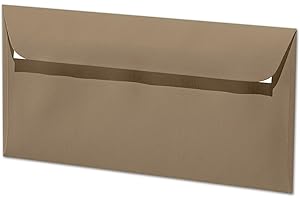 ARTOZ 50x Briefumschläge DIN Lang Taupe 100 g/m² selbstklebend - DL 224x114 mm - Kuvert ohne Fenster - Umschläge mit Haftklebung Abziehstreifen