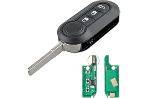 Heart Horse 433Mhz 3 Tasti Ricambio Chiave per Telecomando con PCF7946 Chip Compatibile per Fiat Grande Punto 500 L Evo Panda Bravo Qubo Stilo e Lancia Y Delta Musa Guscio con Lama (Marelli BSI)