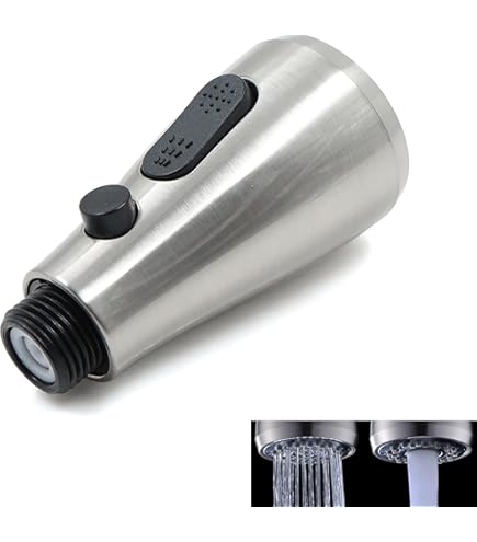 Hibbent Testa di Rubinetto Della Cucina a 3 Funzioni, Soffione per Lavandino Cucina,Rubinetto a Scomparsa,Testina di Ricambio per Lavello Cucina Universale G1/2,Cromo