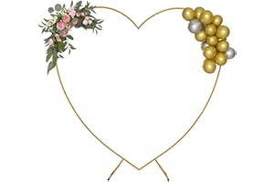 MINRS 2,0 x 2,1 m Hochzeitsbogen Gold, Herz Traubogen, Halten bis zu 10kg, Kann DIY Ballon Bogen Blumenständer für Hochzeiten, Jubiläen, Geburtstagsfeiern,Abschlussfeiern, Heiratsanträge