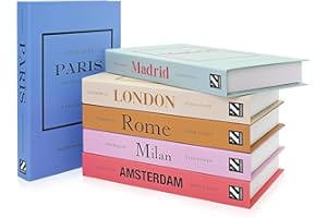 Gwezmxs 6Pcs Libros Decorativos Falsos, Libros de Decoración de Interiores, Moderno Libros Decorativos Falsos para Estanteria, Libros Decorativos 16 x 3,4 x 24 cm