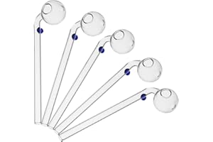AGD LIGHTS 5 tubos de vidrio para quemador de aceite de vidrio transparente y grueso, color azul