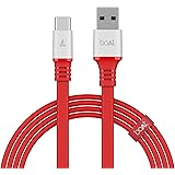 boAt Type C A750 Stress Resistant, Tangle-free, Sturdy Flat Cable with 6.5A Fast Charging & 480Mbps Data Transmission, 10000+