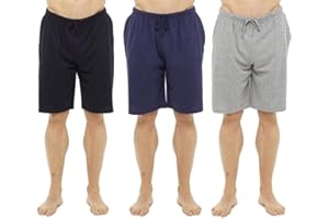 Keanu Mens 3 Pack Lounge Shorts Cotton Pyjama Short Trouser Bottoms Jersey Night Wear Summer Sizes M-3XL