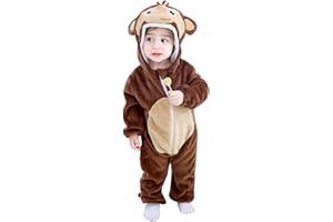 COOKY.D Tuta Invernale Unisex con Cappuccio per Bambino Animale 3-36 Mesi
