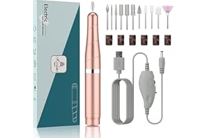 ‎KREDIOO Nagelfräser, 11 In 1 Elektrische Nagelfräser, 20000 U/min Einstellbare Geschwindigkeit Elektrische Nagelfeile Pediküre Maniküre Set für Nagelhaut Gelnägel Acrylgel, Sicher für Anfänger Profi Rosa