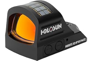 ‎HOLOSUN Holosun HS507C-X2 Offenes Reflex Rotpunktvisier + wechselbarem 2MOA Punkt, 32MOA Kreis Absehen Solarzelle, schwarz, Jagd, Sportschießen Softair, Tactical mini - 70152333