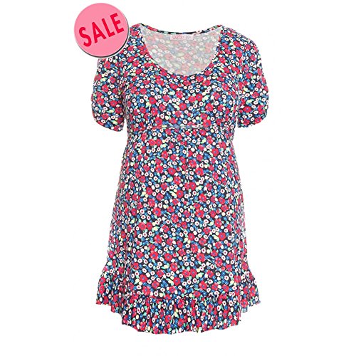 Heavenly Bump Maternity Floral Ruffle Hem Tunic - Multi 16