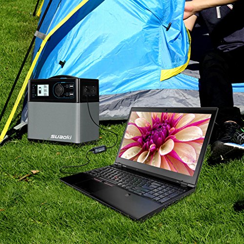 Suaoki 400Wh Mobiler Energiespeicher,Solar Generator/AC Steckdose/Autos,4 USB-Ports/2 AC & DC Inverter/1 Zigarettenanzünder- Buchse zum Einschalten von elektronischen Geräten/Beleuchtung und Jump Starter Cars - 7