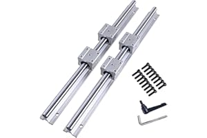 GooEquip SBR16 Linearführung 2 Stück Linearschiene 800mm mit 4 Stück SBR16UU-Blöcke, Schienenbausatz Führungsschiene für CNC-Fräsmaschine, Drehmaschine, DIY Projekte (SBR16-800mm)