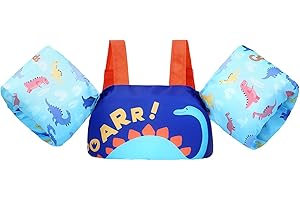 Gogokids Toddler Swimming Float Vest, Arm Bands Kids Swim Vest with Shoulder Harness Baby Floats Swimming Training Jacket for 2-6 Years Old Boys Girls Perfect for Pool, Learn to Swim and Beach