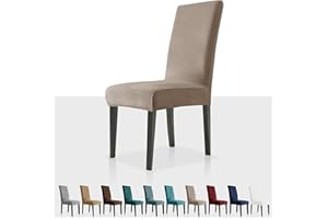 MAXIJIN Stretch Velvet Chair Covers for Dining Chairs Set of 4 Removable Velour Dining Chair Covers Plush Chair Slip Covers for Dining Room,Hotel,Kitchen,Ceremony (Khaki, 4)