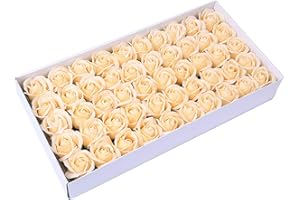 Weiye, sapone profumato a forma di rosa, con olio essenziale, idea regalo per anniversario, compleanno, matrimonio, san Valentino, 50 pezzi Champagne