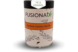 FUSIONATE FUSIONATÉ Rooibos Canela y Vainilla a Granel, Lata 100 g de Infusión Natural sin Teína, Dulce y Aromática, 100% Natural, Relajante y Perfecta para Disfrutar Caliente