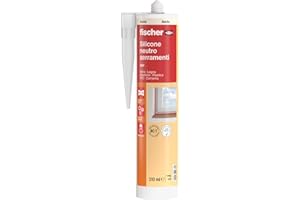 Fischer SNF Silicone Sigillante Legno Beige Avorio, Pavimenti e Finestre, Neutro a Basso Modulo, Elastico, per Serramenti, Porte, Infissi, Inodore, Esterno/Interno, 9375