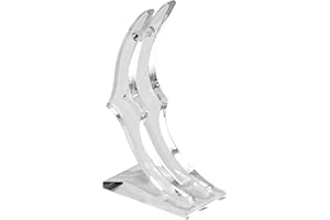 FILFEEL Klaren Acryl Display Ständer Halter Transparent Kunststoff Unterstützung Basis für Langen Stamm Gold Rose und Liebesbrief (Mond-Form)