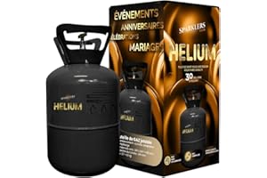 Hélium Grande Bouteille Gaz d'Hélium pour 30 Ballons - Bonbonne Jetable capacité 0,21m3 Idéale pour des Festivités, Anniversaires, Mariages et Fêtes - Faites flotter vos ballons avec SPARKLERS CLUB®