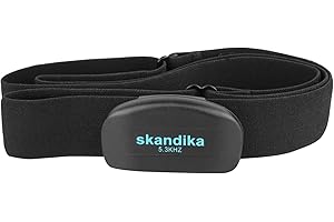 ‎SKANDIKA Skandika Brustgurt Pulsmesser uncodiert 5,3 kHz | Herzfrequenzmesser für Sportgeräte, Pulsmessung, kompatibel mit Fitnessgeräten, Funkempfänger, größenverstellbar | Pulsgurt Sport Fitness
