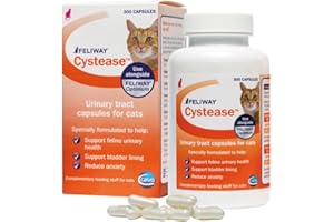 Feliway Cystease 300 Capsule Pack, 300 Feliway Cystease Capsules For Cats Urinary Tract Infection Treatment, Cat Supplements To Help Stress Related Bladder Issues And Reduce Cat Anxiety In Your Pet