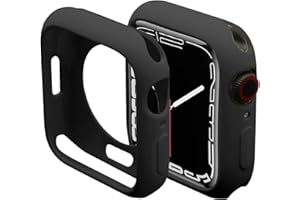 ‎MIIMALL Miimall Kompatibel mit Apple Watch Series 7 45mm 41mm Hülle，Weich TPU Schutzrahmen Ultradünne Kratzfest Stoßfest Schutzhülle für iWatch Series 7 45mm Schwarz
