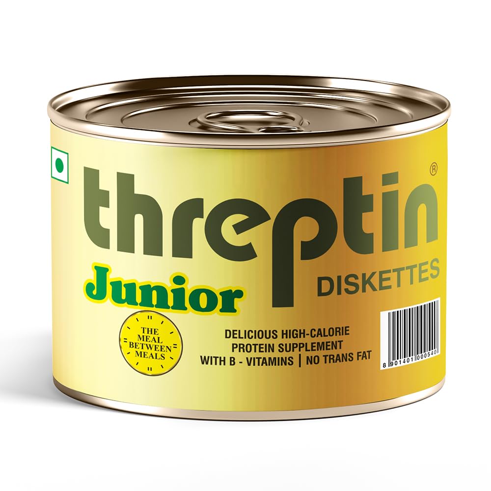 THREPTIN Junior-Protein Diskettes| Healthy Snacks For Kids - 250 Gram, Casein Protein Diskette With Calcium, Essential Vitami