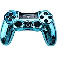eWINNER Housing Gaming Controller Shell Chrome Polished Glossy Case Protective Skin Replacement Part compatible with Sony Playstation 4 PS4 Controller DualShock 4 (Blue)