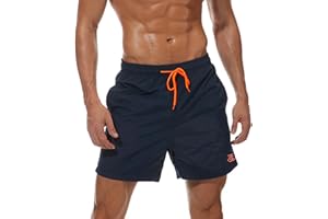 JustSun Bañador Hombre Secado Rápido Traje de Baño con Forro de Malla