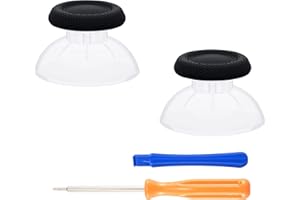 eXtremeRate Joysticks para ps5 para ps4 Control Palancas Analogicos Joystick Reemplazable para ps5 Repuesto para Pulgar Thumbsticks para ps4 Slim Pro/para ps5 Mando(Transparente y Negro)