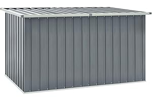 Capwee Baule da Esterno Metalli Cassapanca Contenitore da Esterno Cassapanca Contenitore Box Porta Attrezzi Bauli Contenitori Baule da Interno-Grigio-171 x 99 x 93 cm