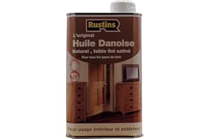 Rustins 500ml Danish Oil - L'huile danoise claire originale pour tous les types de bois - extérieur et intérieur - sécurité, nourriture et jouets 6 à 7 m²