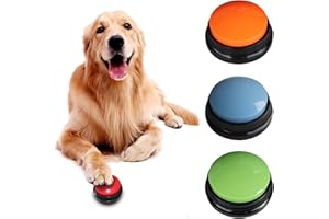 HAHHHHA 4Pcs Dog Buttons Talk Training,Dog Buttons for Communication/Training Pet Voice Recorder Device Answer Buzzer,30 Second Clear Recording,Battery-Operated Training Buzzer Sound Button,for Dog Training
