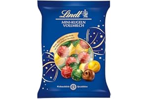 LINDT & SPRÜNGLI Lindt Mini Vollmilch Kugeln | 3 x 100g | Feine Schokoladenkugeln aus zartschmelzender Vollmilchschokolade | Weihnachtliche Mini-Pralinen | Schokoladen-Geschenk zu Weihnachten