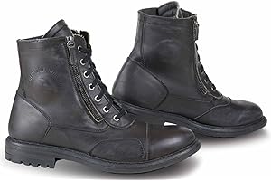 Falco Aviator Motorcycle Shoes Boots Short Shaft Leather Double Zipper Waterproof With Protectors