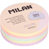 MILAN&reg; Pad 250 removable sticky notes, round, pastel colours &Oslash; 67 mm