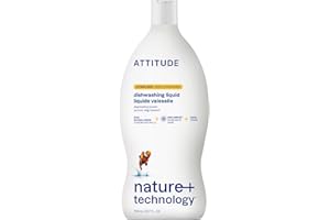 ATTITUDE Washing Up Liquid, EWG Verified, Plant-Based & Vegan Dish Soap, Naturally Derived, Citrus Zest Scent, 700 mL
