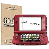 AKWOX Nintendo 3DS XL i&ccedil;in 2 in 1 Koruyucu Folyo 9H sertlik derecesi Panzer Ekran Koruyucu Cam folyo darbeye dayanıklı &ccedil;izilm