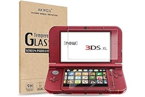 2 IN 1 Schutzfolie für Nintendo 3DS XL Akwox 9H Härtegrad Panzerfolie Displayschutz Glasfolie Stoßfest Kratzfest HD