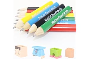 NatCot Triangular Fat Pencil for 3-8 Years Old Kids Use, 3.5-inch 10 Pencil with Pencil Sharpener and Eraser Boy-A Style