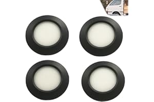 JUTTAUTO 4pcs 12V LED Spot Lights Caravan Interior Dimmable Recessed Ceiling Mount Light 3W Roof Downlight for T4 T5 Camper Boat Yacht Cabin Sailboat Under Cabinet Kitchen Bathroom Black 3000K Warm White