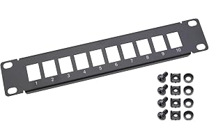 HMF 63345-02 UTP Keystone 10 tum, 1 U, 10 x RJ45-portar)