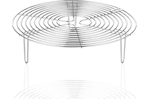 Docache Acier Inoxydable Steamer Rack Rond, pour la Cuisson, Grille d'insertion en Acier Inoxydable Support de Cuisson, Cuiseur Vapeur Insert Grille à gâteaux (18 x 7cm)