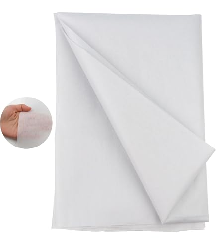 Toile Laineuse Thermocollante (entoilage) Blanc/écru - Largeur 90 Cm, Longueur 1 M, Neuf